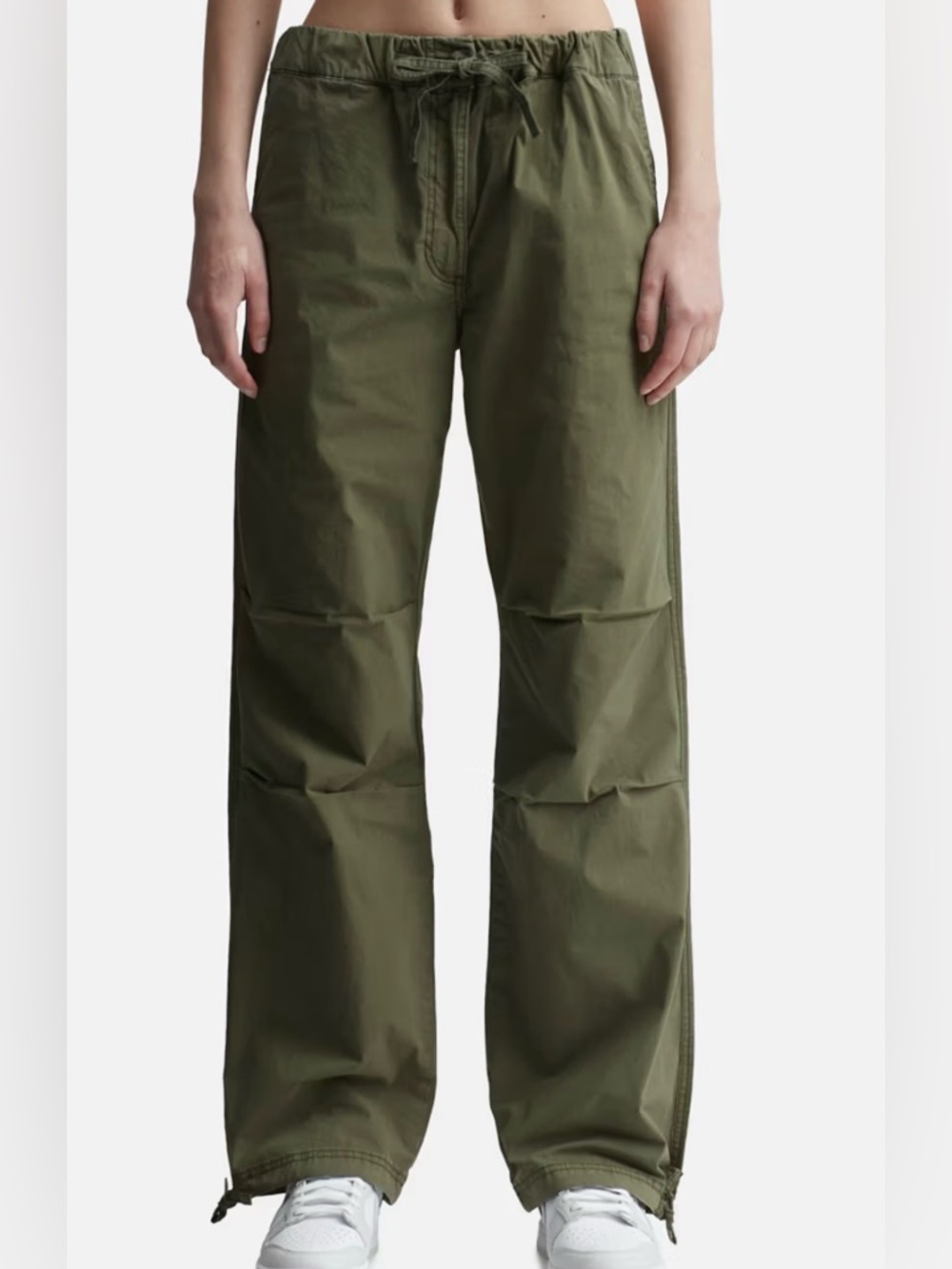 GANNI Army Green Slouchy Drawstring pants Size 40 EUC
